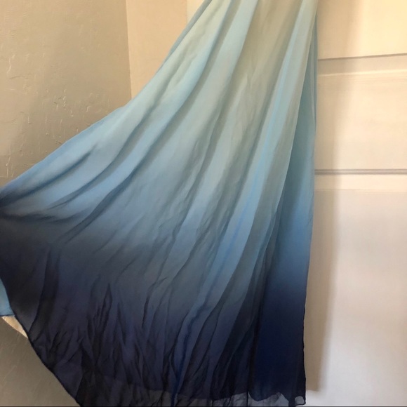 BCBGMAXAZRIA Silk Blue Ombre Gown - Picture 3 of 7